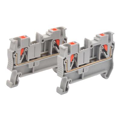 PT2.5直插式接线端子快速铜连接导轨弹簧端子2.5MM平方UPT2.5阻燃