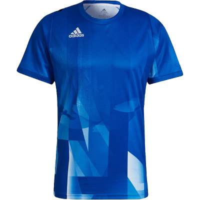 Adidas/阿迪达斯正品2025男士比赛修身圆领印花网球运动T恤H13644