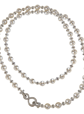 叠戴长款珍珠项链女士轻奢气质高级感大气高档颈链复古气质毛衣链