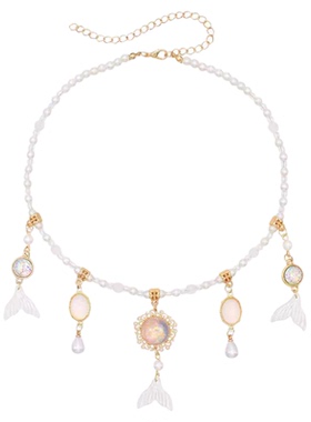 新款异域人鱼公主流苏额头链发饰品超仙水晶头饰项链蝴蝶耳环耳挂