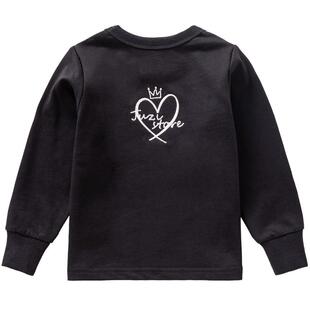 JUZI STORE童装春秋季粗针爱心绣花上装纯棉长袖T恤男女童1015002