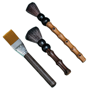 宋研 | 老竹鞭/木制毛刷 茶粉刷养壶笔茶扫茶帚竹节刷子不易掉毛