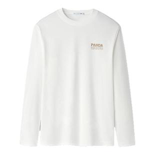 HLA/海澜之家panda wowo熊猫长袖T恤25秋季新款时尚印花上衣男