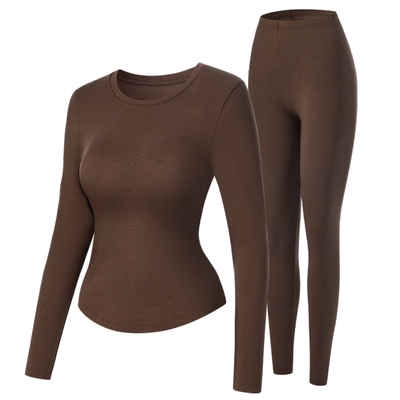 MYBODY商场同款秋新款保暖内衣女士基础打底薄绒秋衣秋裤保暖套装