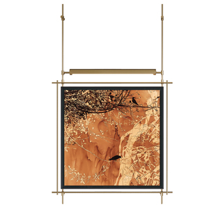 现代轻奢抽象挂画玄关装饰画高级感氛围壁灯画金属框架定制画立体