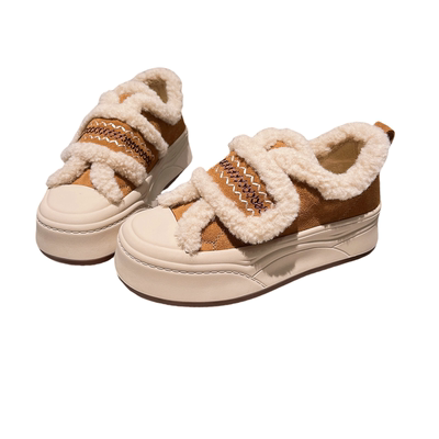 休闲鞋板鞋面包鞋贝壳头加绒女鞋