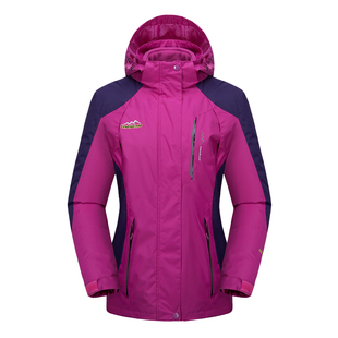 风雪狼冬季冲锋衣女三合一防风加绒加厚可拆卸两件套户外登山服男