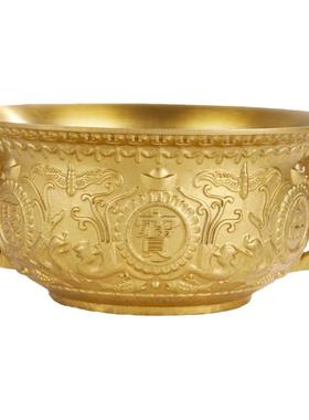 纯黄铜实心如意聚宝盆摆件招财聚财家居客厅玄关店铺办公室工艺品