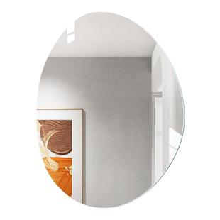 网红异形无框壁挂墙卫生间浴室镜子家用厕所免打孔洗漱梳妆台银镜