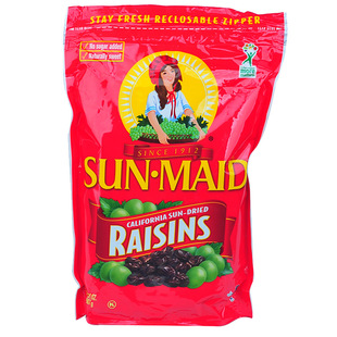 包邮美国SUN-MAID加州阳光少女无籽葡萄干绿提子零食牛排烘焙佐餐