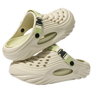 运动厚底洞洞鞋男款2025夏季外穿防滑踩屎感包头不臭脚凉拖鞋男士