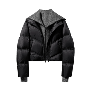 她池时尚套装2025冬装新款女装通勤羽绒服搭针织马夹保暖两件套