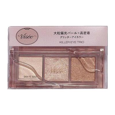 日本KOSE高丝VISEE新品三色眼影盘温柔爆闪易上色BR-1 PK-4