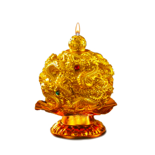 家用无烟蜡烛今年新款金色龙灯招财进宝发财龙烛初一十五拜佛灯