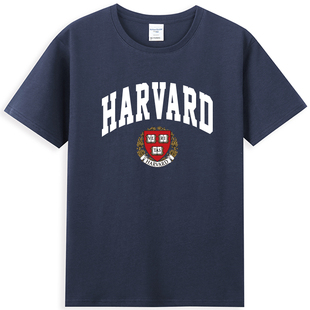 热卖爱在哈佛大学校徽班服圆领T恤校服文化衫HARVARD美国大学短袖