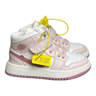 2025秋冬新款儿童运动鞋加绒女童二棉鞋高帮粉色板鞋男童篮球鞋潮