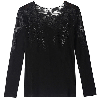 秋冬加绒低领蕾丝高端欧货打底衫