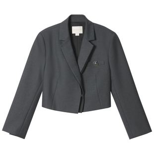 【周雨彤同款】精纺羊毛混纺PSALTER诗篇学院风截短西装外套