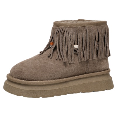 BeauToday雪地靴冬季短靴保暖