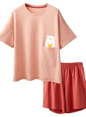 红豆居家男女士短袖棉氨睡衣
