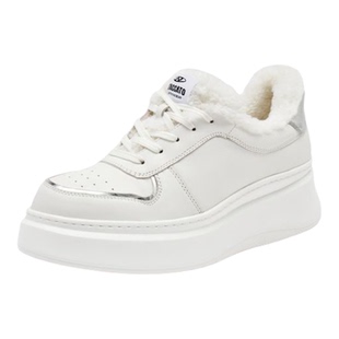 思加图加厚厚底加绒鞋子女鞋冬小白鞋厚底板鞋休闲鞋女鞋S2266DM4