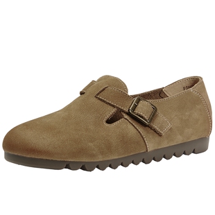 商场同款百田森勃肯鞋女真皮秋冬新款平底勃肯鞋大码40-41码