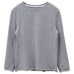 一三良品小个子 百搭磨毛圆领打底衫长袖T恤女冬内搭短款上衣