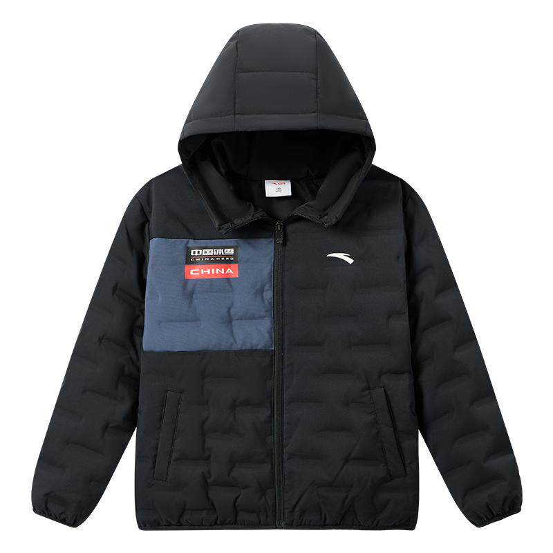 安踏儿童男童轻薄羽绒服2025冬季新款舒适保暖中大童连帽羽绒外套