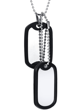 霸气双牌项链免费定制照片不掉色