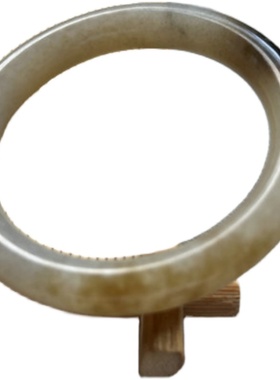 【梦幻】和田玉手镯 特色俄料手镯 复古圆条手镯 54MM 天然三色镯