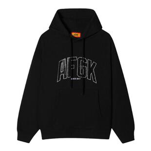AFGK24FW雨滴烫钻重磅连帽卫衣国潮春秋男女美式帽衫潮牌情侣上衣