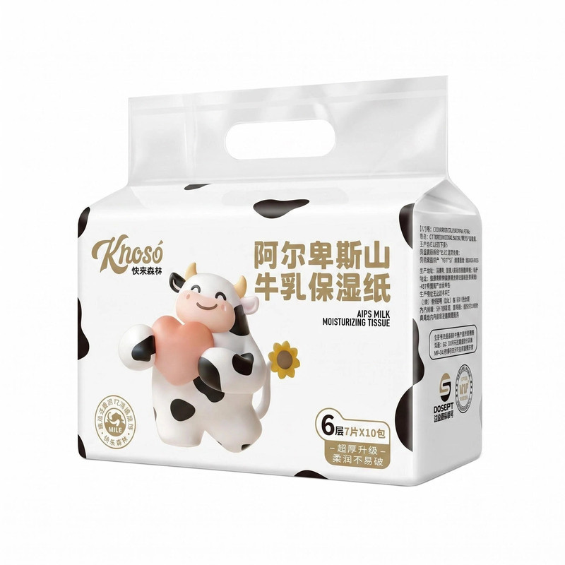 快乐森林婴儿柔润牛乳保湿纸巾