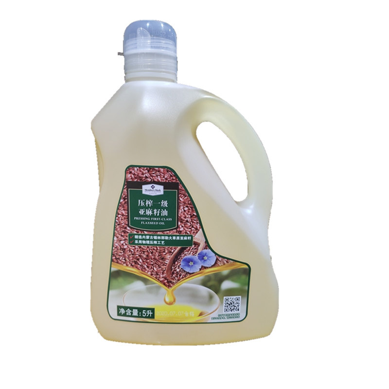 SAM超市代购压榨一级亚麻籽油5L草原亚麻籽物理压榨食用油桶装