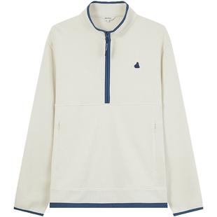 BEANPOLE滨波 新男士休闲时尚半高拉链SPOKE法罗拼接卫衣