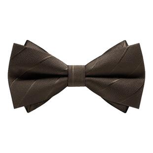 男士领结订婚结婚正装蝴蝶结衬衫咖啡棕色条纹兄弟新郎团伴郎高档