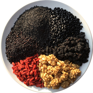 现磨熟黑芝麻粉核桃黑豆枸杞桑葚粉即食五谷早餐冲饮粉对头发好