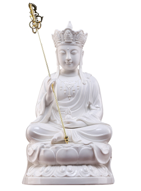 德化白瓷九华山地藏菩萨坐像摆件