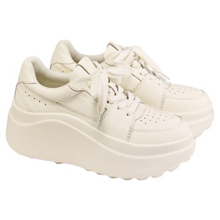 fed厚底小白鞋秋季新款女鞋休闲松糕鞋牛皮增高鞋女S0903-YAB863