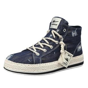 回力帆布高帮男鞋2025新款运动休闲板鞋男士厚底增高春秋透气布鞋