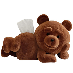 莫里乐园泰迪熊可爱抽纸盒家居创意搞怪高颜值纸巾盒客厅高级感