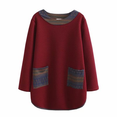 胖妈妈冬季时尚遮肚显瘦加绒卫衣