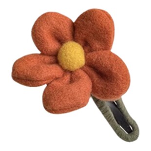 复古毛绒花朵鸭嘴夹大号后脑勺发夹女2024年新款盘发抓夹头饰夹子