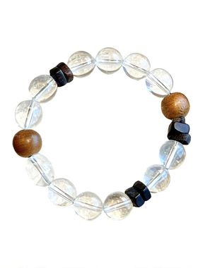 天然白水晶沉香设计款手串手链