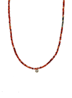 锆石南红choker女国风锁骨链精致