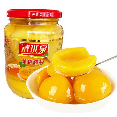精品黄桃罐头4瓶装好吃不贵