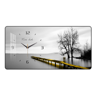 现代艺术装饰画钟表简约极简轻奢金属餐厅墙挂钟2026客厅时钟挂墙