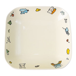 OCE森境奇旅碗碟陶瓷餐具餐盘米饭碗分餐盘一人食可爱儿童勺子