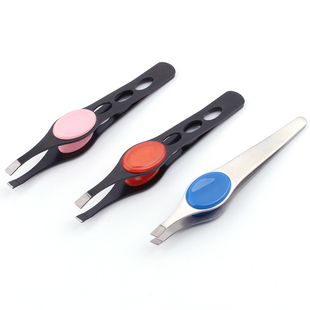 不锈钢镊子 拔毛钳平口夹胡子夹子 把胡须修眉毛夹 拔白头发工具