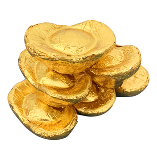 金币金元宝巧克力金条花生糖果散装婚庆喜糖手工蛋糕烘焙装饰摆件