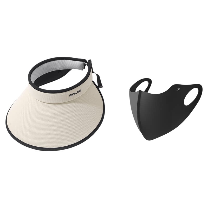 UPF50+大帽檐空顶帽子女2025新款防紫外线遮脸黑胶防晒太阳帽夏季